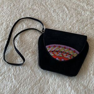 Vintage J.Renee 80s black suede purse